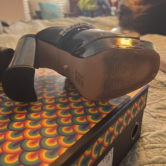 Kurt Geiger London Duke Platorm Peep Toe Black Shoes size 37 (size 7) - Picture 4 of 8